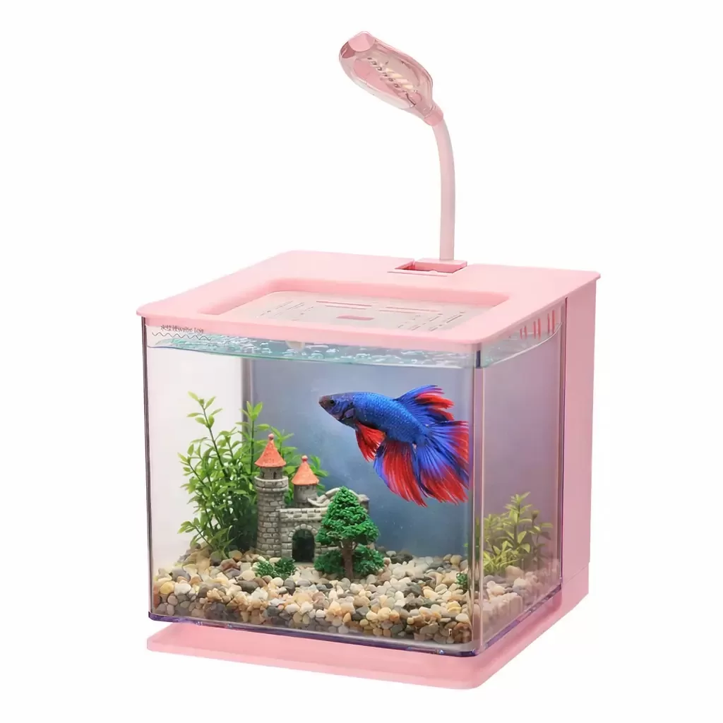 Nubios Nano Easy Tank 4,5 L Mavi Filtreli LED Aydınlatmalı Nano Akvaryum