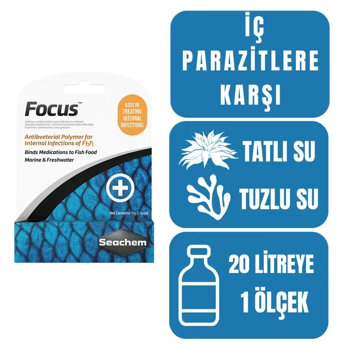 Seachem Focus 5 gr İç Parazit Balık İlacı