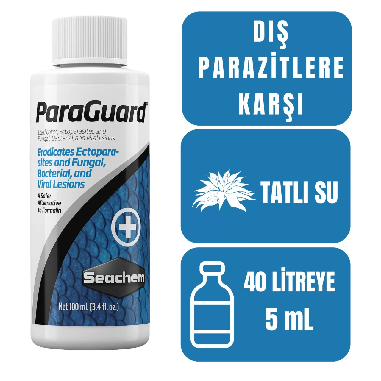 Seachem ParaGuard 100 ml Balık Parazit İlacı