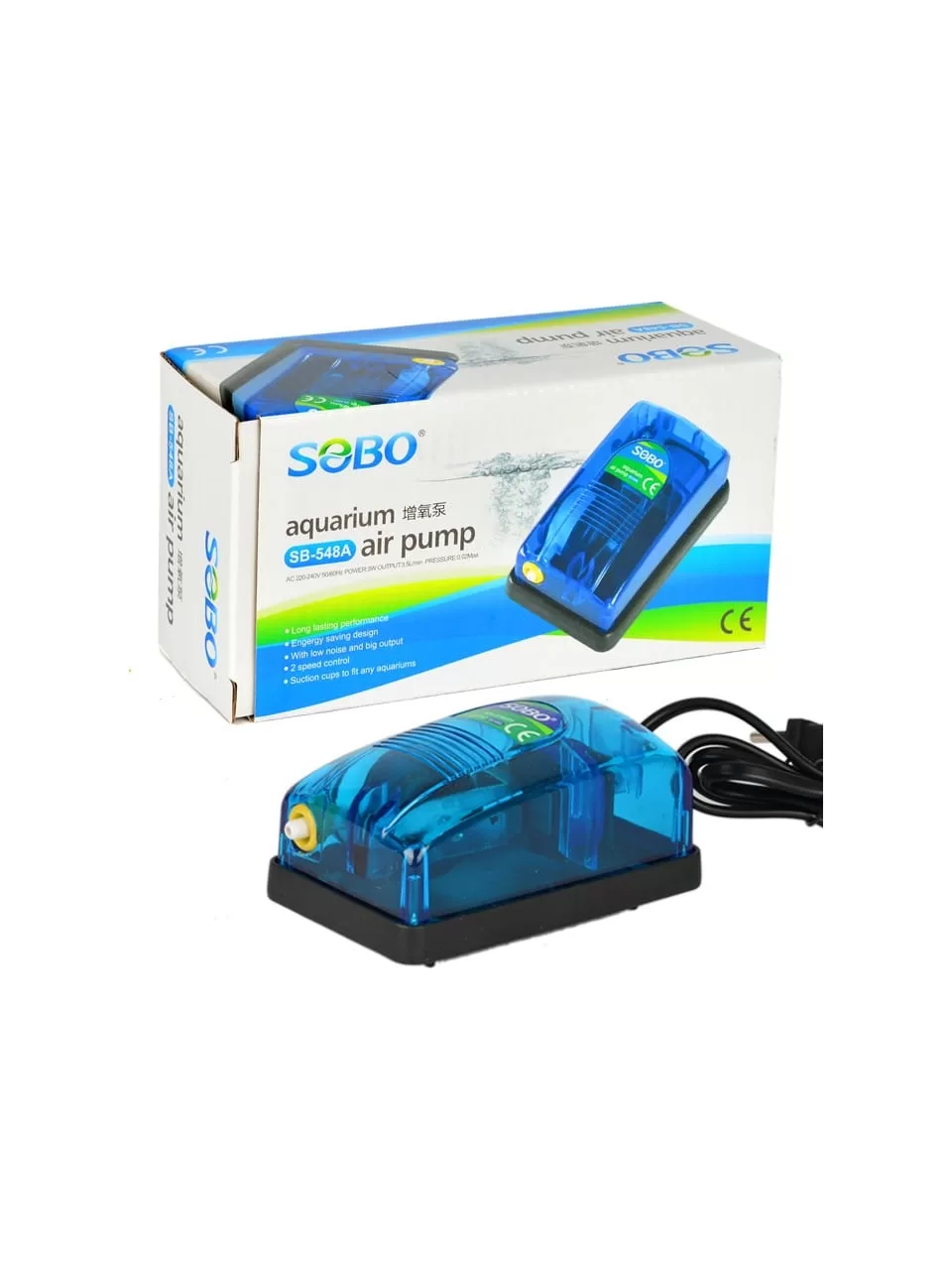 Sobo Akvaryum Hava Motoru SB-548A 3 W | Tek Çıkışlı Hava Motoru